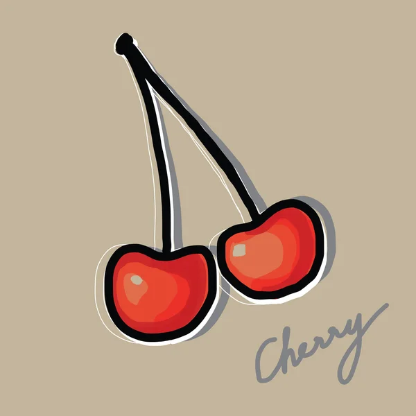 Cherry hand - drawn — Stock Vector
