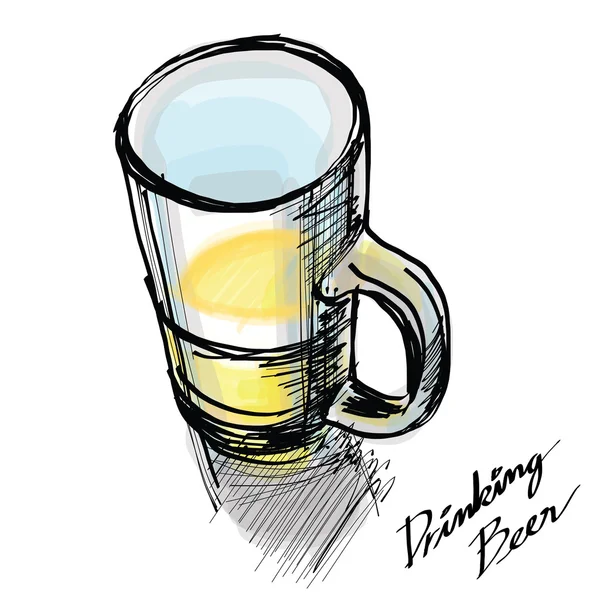 Glass 啤酒手绘 — 图库矢量图片