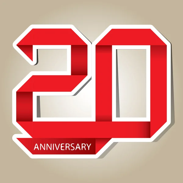 20 años vector aniversario — Vector de stock