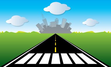 Vector road to the city clipart