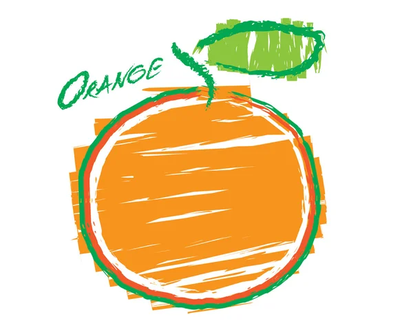 Croquis d'une orange — Image vectorielle