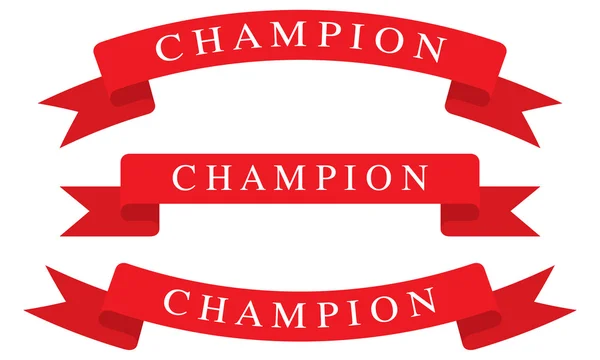 Set of vector ribbons Champion — Stock Vector