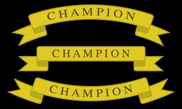 Set of vector ribbons Champion — Stock Vector