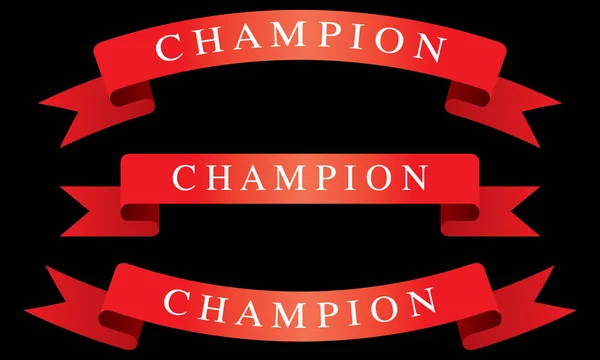 Set of vector ribbons Champion — Stock Vector