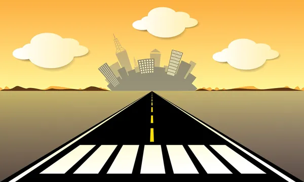 Vector road to the city — Stock Vector