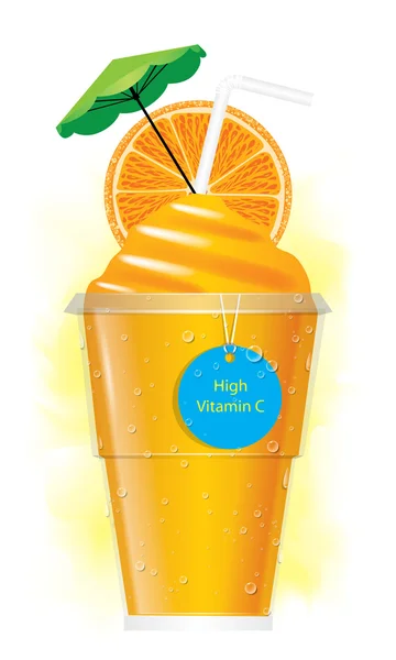 Oranje smoothie vector geïsoleerd op witte achtergrond vector — Stockvector