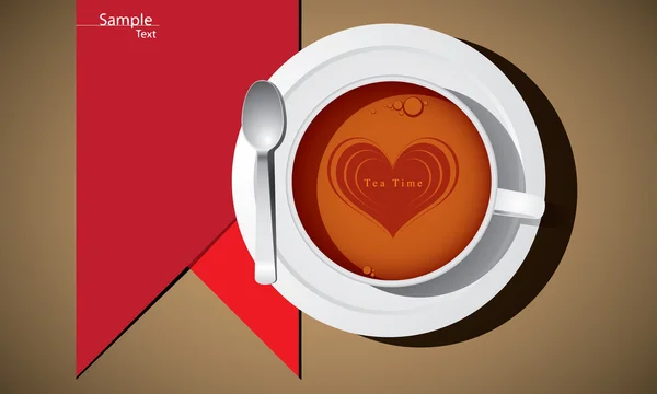 Taza de café, vector de té — Vector de stock