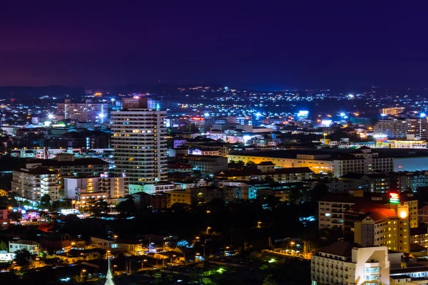 Cidade de Pattaya Tailândia, luz da noite — Fotografia de Stock