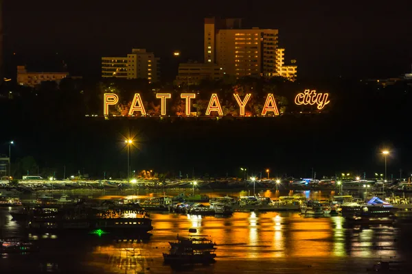 Pattaya city thailand, nattlampa — Stockfoto