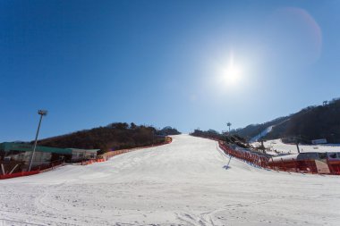 Hongcheon, Güney Kore - 7 Mart: Görünüm vivaldi park ski world at