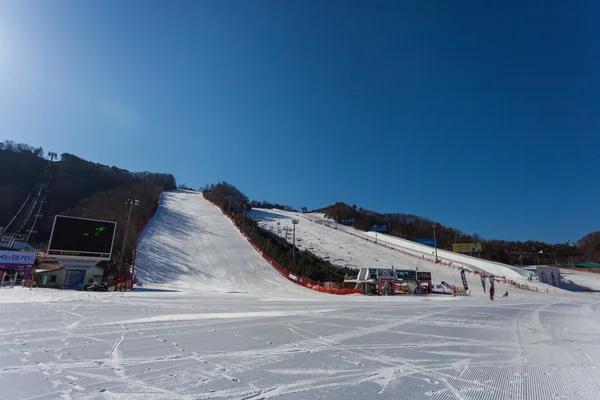 HONGCHEON, Coréia do Sul - 7 de março: Vista no Vivaldi Park Ski World — Fotografia de Stock