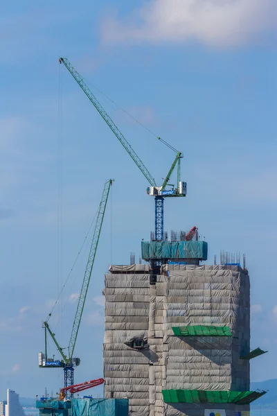 Industrial construction cranes and building — Stock Photo, Image