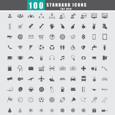 100 Evrensel Standart simgeler vektör
