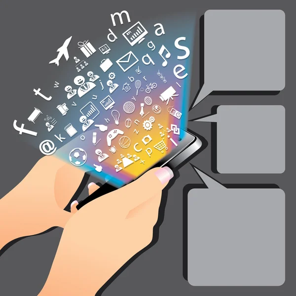 Smartphone play application concept vector — Stock Vector