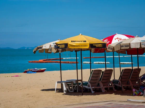 Pattaya Thailand Жовтня 2021 Пляж Паттайя Перед Відкриттям Туристів Після — стокове фото