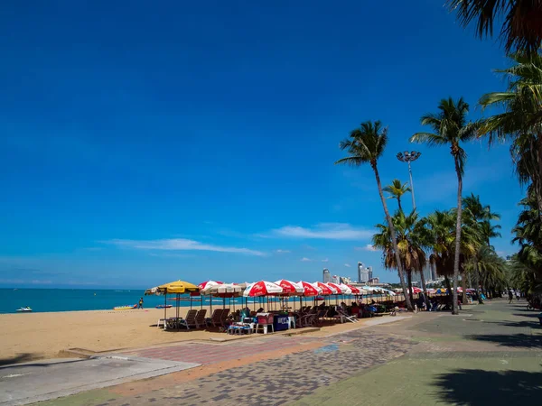 Pattaya Tajlandia Października 2021 Plaża Pattaya Przed Otwarciem Dla Turystów — Zdjęcie stockowe