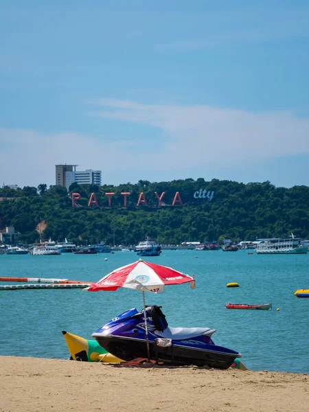 Pattaya Tailandia Octubre 2021 Playa Pattaya Antes Abrirse Los Turistas —  Fotos de Stock