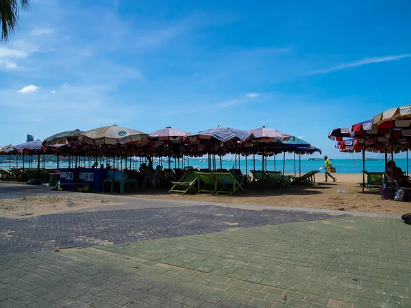 Pattaya Thailandia Ottobre 2021 Pattaya Spiaggia Prima Aprirsi Turisti Dopo — Foto Stock