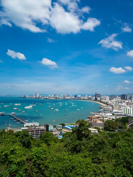 Pattaya Thailand October 2021 High Angle View Pattaya Bay Viewpoint — Stock Photo, Image