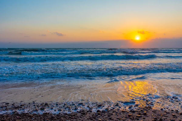 Krásné Mořské Vlny Ranním Východu Slunce — Stock fotografie