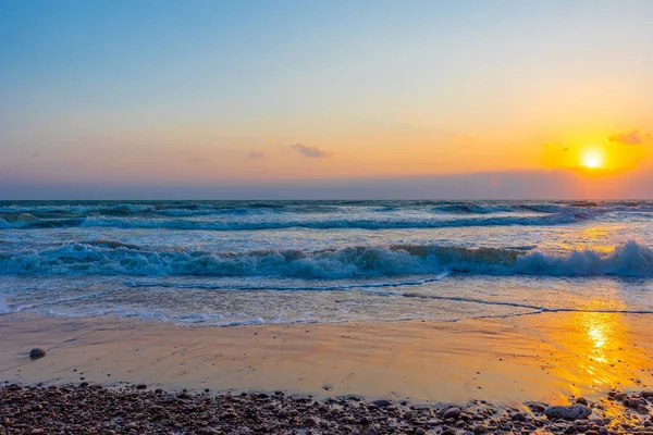 Krásné Mořské Vlny Ranním Východu Slunce — Stock fotografie