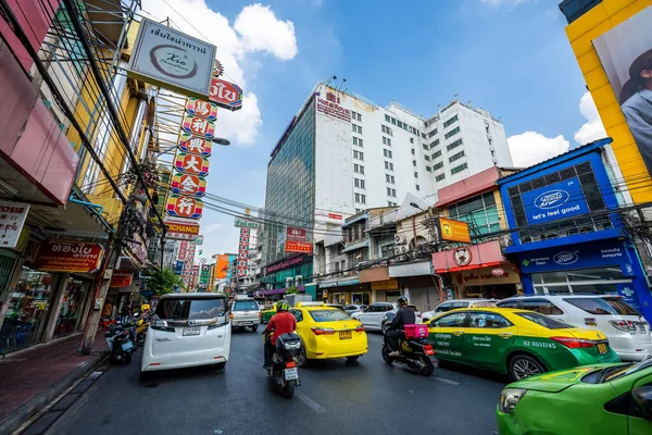 Yaowarat Bangkok Thailand Jan 2022 Forgalom Reggel Kínai Negyed Thaiföld — Stock Fotó