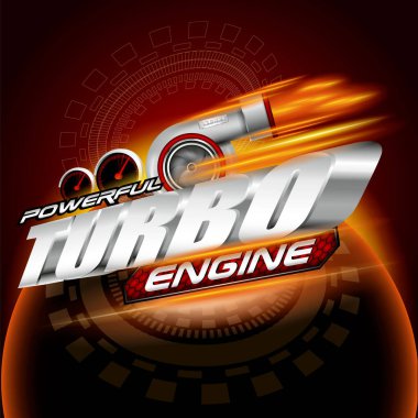 Güçlü Turbo Motor Yaratıcı Tasarım. Şablon Vektörü.