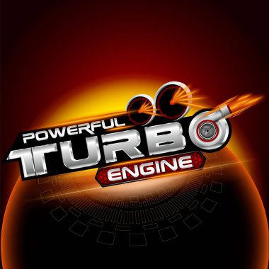 Güçlü Turbo Motor Yaratıcı Tasarım. Şablon Vektörü.