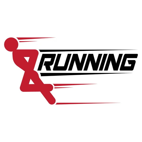 Running Logo Concept Design Mit Stickman Templat Vektor — Stockvektor