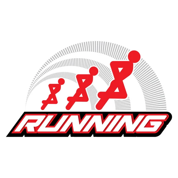 Running Logo Concept Σχεδιασμοσ Stickman Υποδειγμα Vector — Διανυσματικό Αρχείο