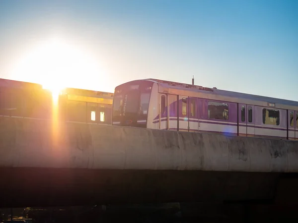 2022年1月31日 Nthaburi Thailand Mrt紫色线空轨在泰国Nonthaburi的Bang Yai举行 — 图库照片