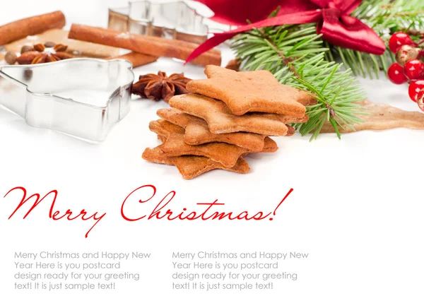 Jul ingefära cookies med kryddor — Stockfoto
