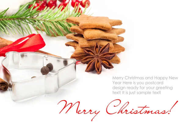 Gember kerstkoekjes met kruiden — Stockfoto