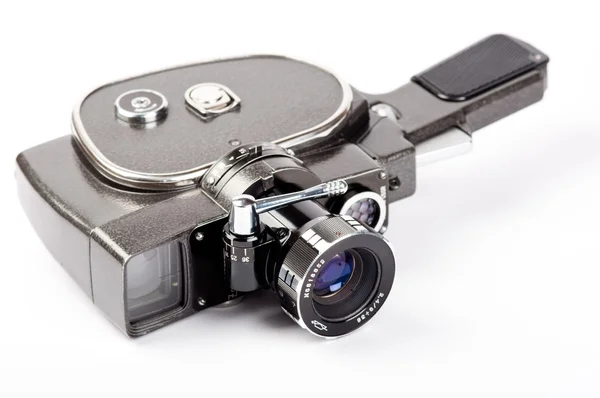 Ročník film kamera izolované na bílém — Stock fotografie