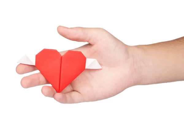 A paper origami heart — Stock Photo, Image