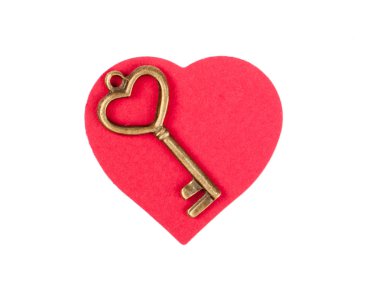 Sevgililer günü kartı kırmızı Kalpler ve anahtar