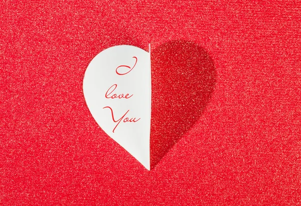 Valentines day card with red hearts — Stock Photo, Image