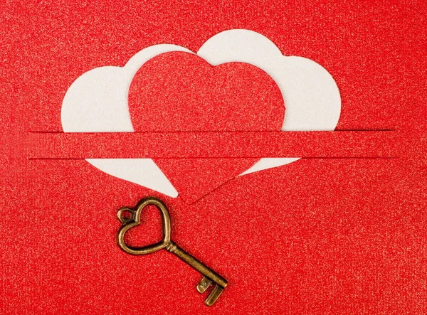 Valentines day card with red hearts — Stock Photo, Image