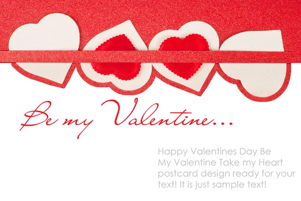 Kırmızı Kalpli Sevgililer Günü kartı. Telifsiz Stok Fotoğraflar