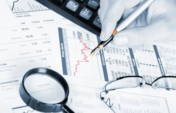 Geschäft mit Finanzanalysen — Stockfoto