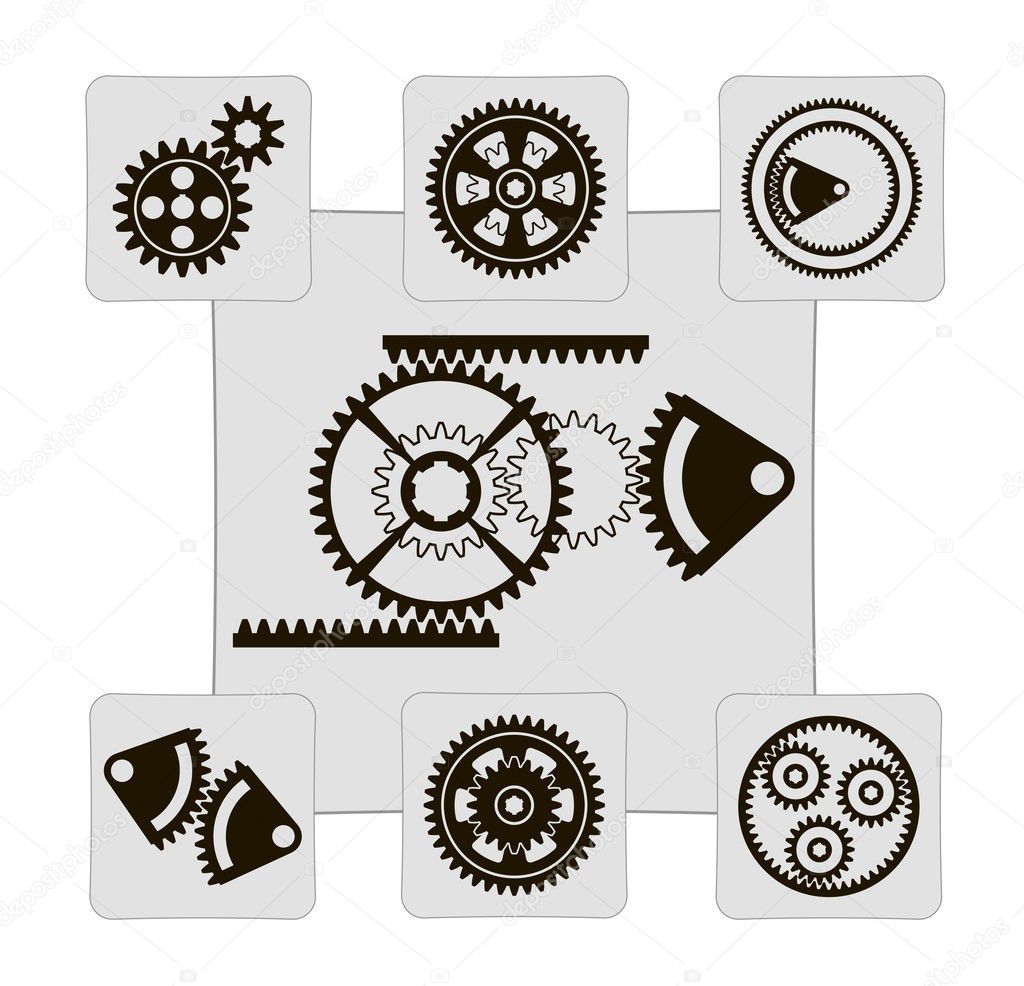 Gear. set of vector designs