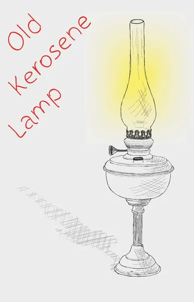 Old kerosene lamp — Stock Vector