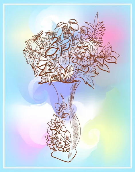 Vázu s květinami — Stockový vektor