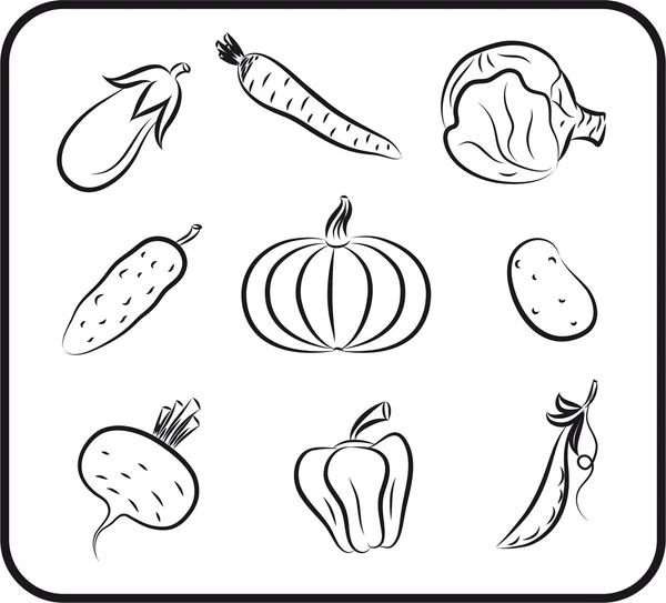 Légumes vecteur dessiné à la main — Image vectorielle
