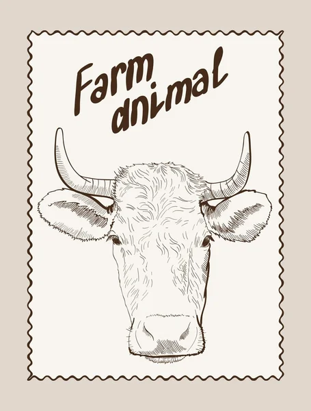 Vache vecteur dessiné à la main — Image vectorielle