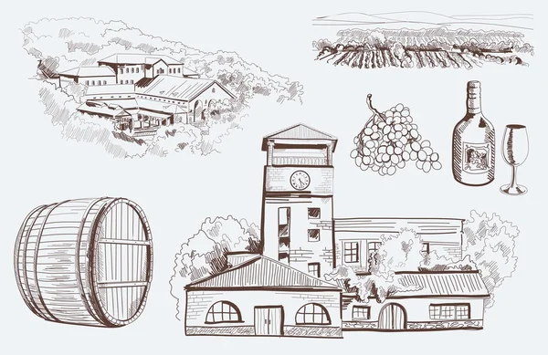 Sztuki produkcji wina — Wektor stockowy