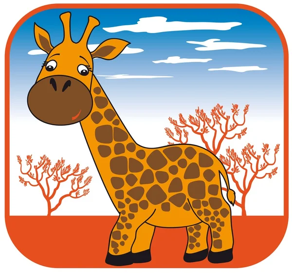 Giraffe vector hand getrokken — Stockvector