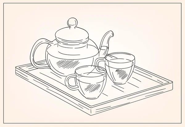 Tea service — Stock Vector