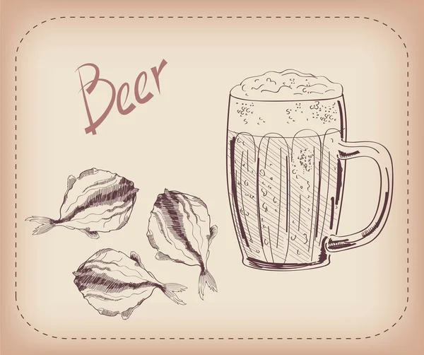 パイント ビールやスナック — ストックベクタ