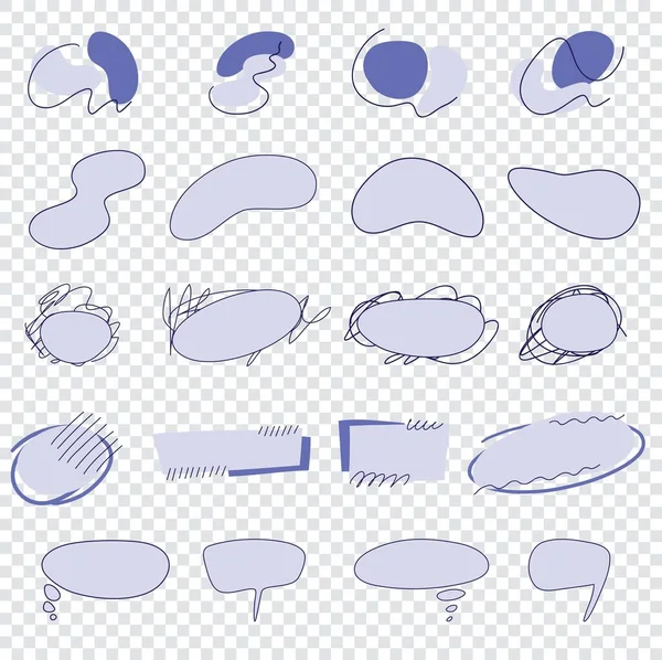 Renkli konuşma için boş baloncuklar Şeffaf bir arkaplan üzerinde çok Peri